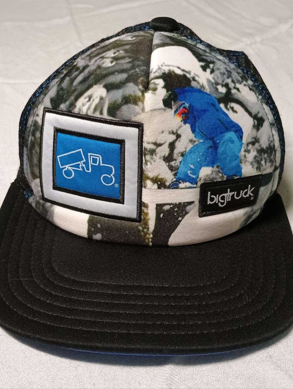 Bigtruck Kids Photography Series Snowboarder Trucker Hat Cap Black Blue 54cm